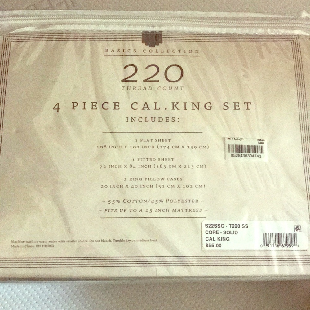 Brand New 4 Piece Cal King Sheet Set!